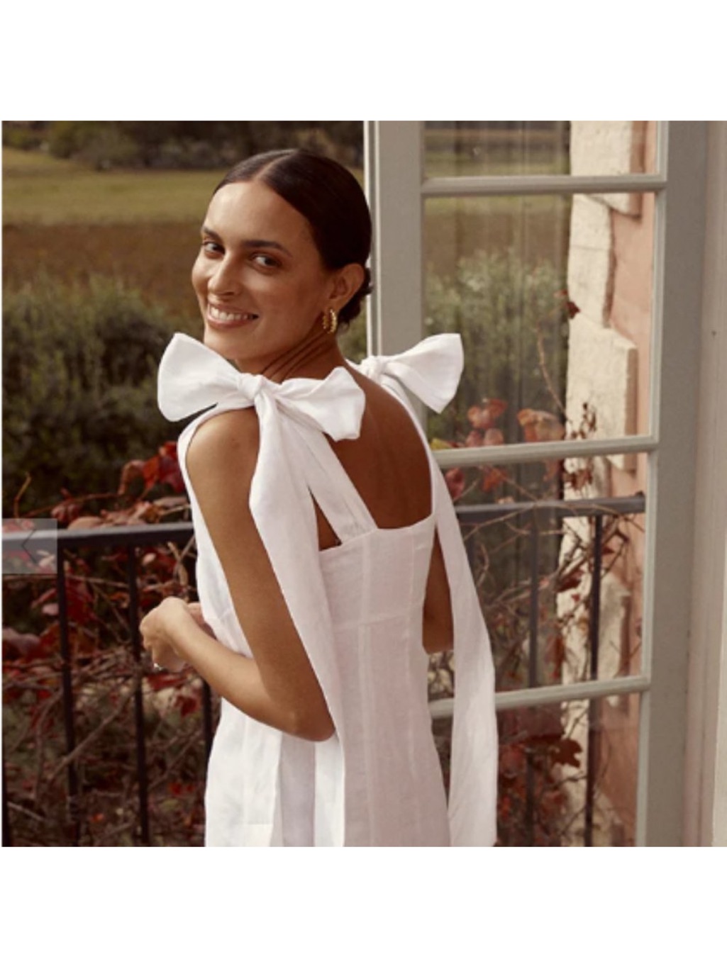 Dissh White Midi Dress With Bow Tie Straps